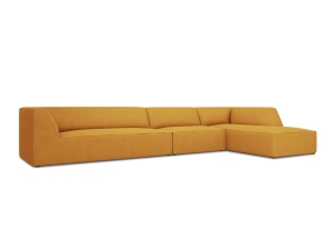 Canapea cu colt galbena din textil pentru 5 persoane Ruby Right Micadoni