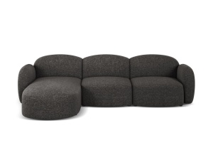 Canapea cu colt gri antracit din textil pentru 4 persoane Blair Eden Left Micadoni