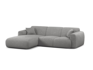 Canapea cu colt gri deschis din textil pentru 4 persoane Molino Eden Left Micadoni