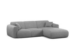 Canapea cu colt gri deschis din textil pentru 4 persoane Molino Eden Right Micadoni