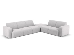 Canapea cu colt gri deschis din textil pentru 6 persoane Molino Boucle Right Micadoni