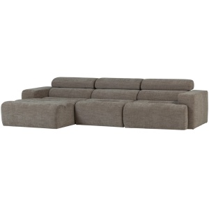 Canapea cu colt gri din textil 300 cm Novi Left Woood