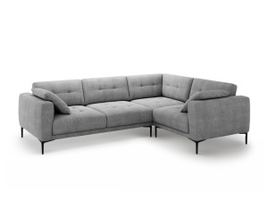 Canapea cu colt gri din textil pentru 4 persoane Bemy Right Structural Micadoni