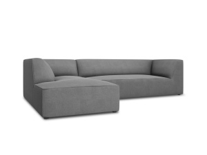Canapea cu colt gri din textil pentru 4 persoane Ruby Ottawa Left Micadoni