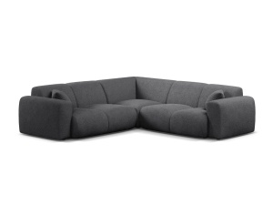 Canapea cu colt gri inchis din textil pentru 5 persoane Molino Boucle Micadoni