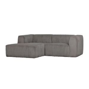 Canapea cu colt gri terrazzo din textil 254 cm Bean Rib Left Woood
