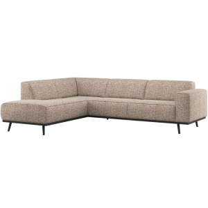 Canapea cu colt maro deschis din textil 274 cm Statement Melange Left Woood