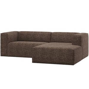 Canapea cu colt maro din textil 254 cm Bean Melange Right Woood