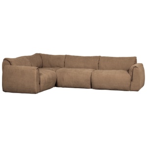 Canapea cu colt maro din textil 301 cm Baggy Chenille Left Woood