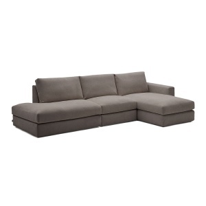 Canapea cu colt maro din textil pentru 5 persoane Alea Right Kave Home