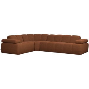 Canapea cu colt maro ruginiu din textil 310 cm Mojo Boucle Left Woood