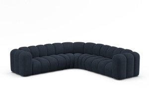 Canapea cu colt modulara albastru navy din textil pentru 6 persoane Lupine Right Micadoni