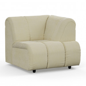 Canapea cu colt modulara bej din textil 98 cm Wave Corner Right HKliving