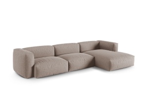 Canapea cu colt modulara bej inchis din textil pentru 3 persoane Martina XL Right Micadoni