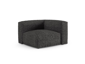 Canapea cu colt modulara gri antracit din textil pentru 1 persoana Martina Monet Boucle 120 Micadoni