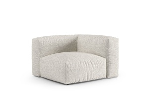 Canapea cu colt modulara gri/bej din textil pentru 1 persoana Martina Monet Boucle 120 Micadoni
