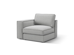Canapea cu colt modulara gri deschis din textil pentru 1 persoana Pola Left Micadoni