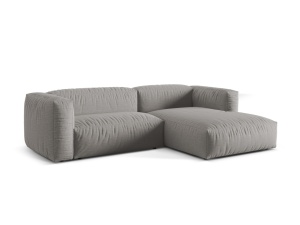 Canapea cu colt modulara gri deschis din textil pentru 2 persoane Martina Right Micadoni