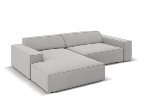 Canapea cu colt modulara gri deschis din textil pentru 3 persoane Jodie Megan Left Micadoni