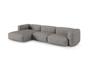 Canapea cu colt modulara gri grafit din textil pentru 3 persoane Martina Boucle XL Left Micadoni