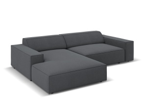 Canapea cu colt modulara gri inchis din textil pentru 3 persoane Jodie Megan Left Micadoni