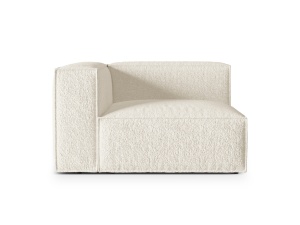 Canapea cu colt modulara ivorie din textil pentru 1 persoana Nuria Boucle Left Micadoni