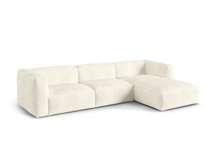 Canapea cu colt modulara ivorie din textil pentru 3 persoane Martina Boucle Right Micadoni