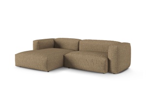 Canapea cu colt modulara maro cappuccino din textil pentru 2 persoane Martina Monet Boucle Left Micadoni