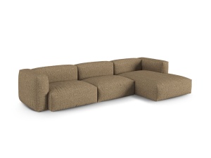 Canapea cu colt modulara maro cappuccino din textil pentru 3 persoane Martina Boucle XL Right Micadoni