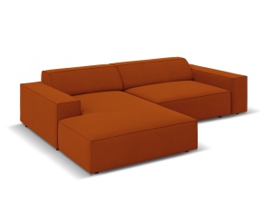 Canapea cu colt modulara maro teracota din textil pentru 3 persoane Jodie Megan Left Micadoni
