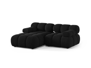 Canapea cu colt modulara neagra din catifea pentru 3 persoane Bellis Bluvel Left Micadoni