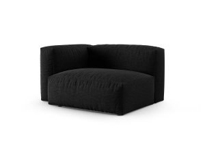 Canapea cu colt modulara neagra din textil pentru 1 persoana Martina 120 Left XL Micadoni