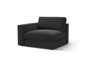 Canapea cu colt modulara neagra din textil pentru 1 persoana Pola Babel Left Micadoni