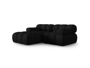 Canapea cu colt modulara neagra din textil pentru 3 persoane Bellis 155 Left 3D Micadoni