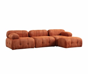 Canapea cu colt modulara portocalie din textil 290 cm Petite The Home Collection