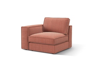 Canapea cu colt modulara rosie din textil pentru 1 persoana Pola Left Micadoni