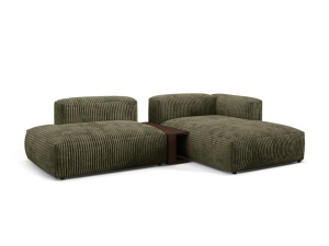 Canapea cu colt modulara verde muschi din textil pentru 2 persoane Martina Tilia Right Micadoni