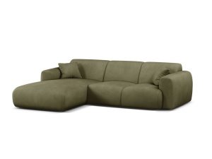 Canapea cu colt verde deschis din textil pentru 4 persoane Molino Chenille Left Micadoni