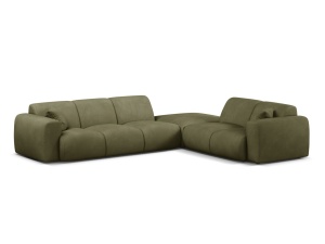 Canapea cu colt verde deschis din textil pentru 6 persoane Molino Chenile Right Micadoni