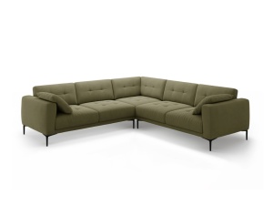 Canapea cu colt verde din catifea pentru 5 persoane Bemy Velvet Micadoni