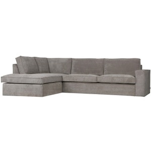 Canapea cu colt verde din textil 283 cm Thomas Left Woood