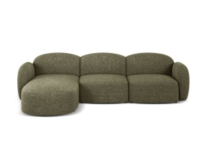 Canapea cu colt verde din textil pentru 4 persoane Blair Eden Left Micadoni