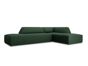 Canapea cu colt verde din textil pentru 4 persoane Ruby Ottawa Right Micadoni