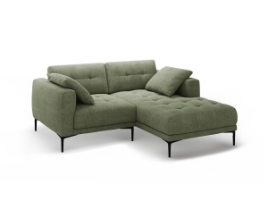 Canapea cu colt verde masliniu din textil pentru 2 persoane Bemy Right Structural Micadoni