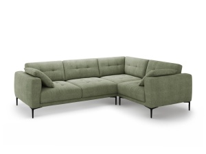 Canapea cu colt verde masliniu din textil pentru 4 persoane Bemy Right Structural Micadoni