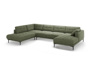 Canapea cu colt verde masliniu din textil pentru 7 persoane Bemy Right Left Structural Micadoni