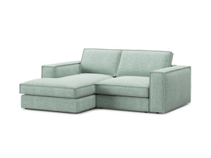 Canapea cu colt verde menta din textil pentru 2 persoane Pola Left Micadoni