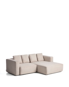Canapea extensibila cu colt din textil bej pentru 3 persoane Marela Right Kave Home