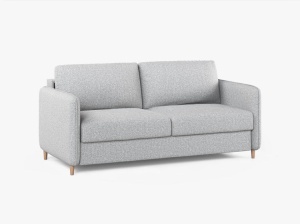 Canapea extensibila gri deschis din textil pentru 3 persoane Simo Babel Micadoni