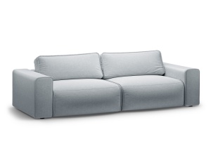 Canapea extensibila gri deschis din textil pentru 3 persoane Victor Micadoni